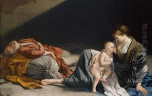 Ruhe auf der Flucht nach Agypten by Orazio Gentileschi