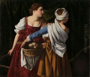 Judith og tjenestekvinnen med Holofernes' hode by Orazio Gentileschi