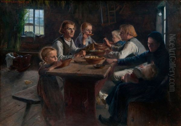 Supper at a Finnish farmhouse - view 1