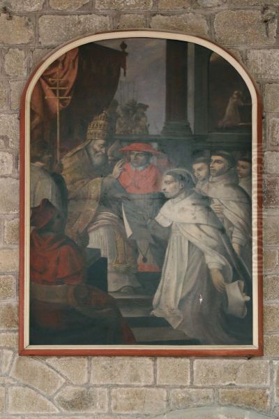 Le Pape Honorius II remettant a Saint Norbert la Bulle d'approbation de l'Ordre de Premontre - view 1