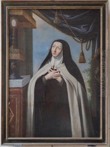 sainte Therese en adoration devant le Saint-Sacrement