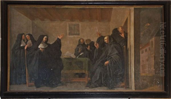 Saint Benoit conversant avec sa soeur sainte Scholastique. - view 1