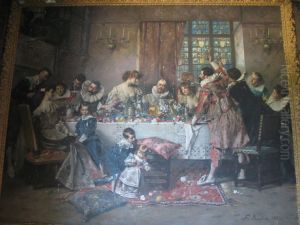 Le banquet des Heriot by Ferdinand Roybet