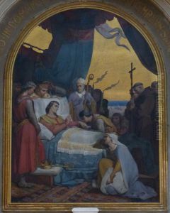 dying Saint Louis handing over his powers to his son Philippe dying Saint Louis handing over his powers to his son Philippe