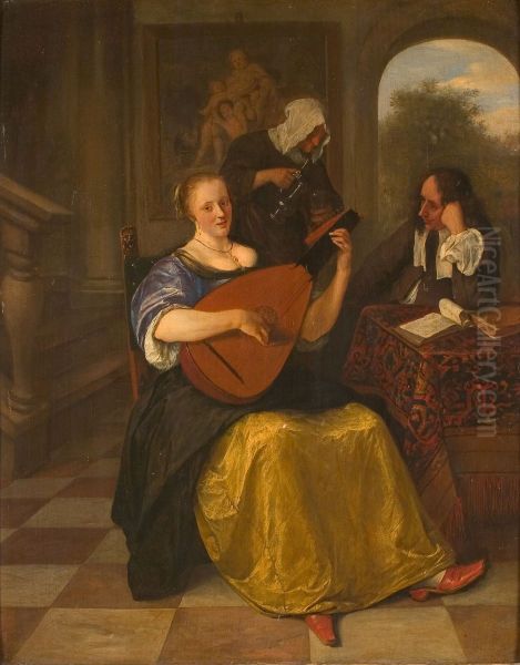 Woman Playing the Lute - view 1