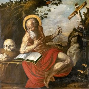 Saint Jerome in the desert by unknown