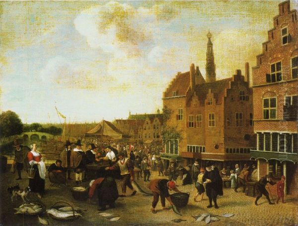 The Fishmarket at Leiden - view 1