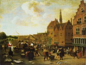 The Fishmarket at Leiden by Jan Steen