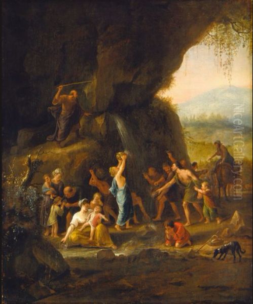Moses Striking Water from the Rock - view 1