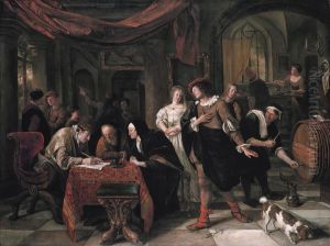 the signing of the Contract of Marriage(Tobit 7) by Jan Steen