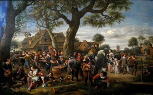Peasants merrymaking outside an inn - view 1
