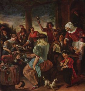 Katzenfamilie by Jan Steen