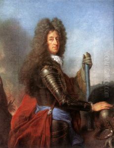 Bildnis des Kurfursten Maximilian II. Emanuel von Bayern im Harnisch, mit Marschallstab und Allonge-Perucke Bildnis des Kurfursten Maximilian II. Emanuel von Bayern im Harnisch, mit Marschallstab und Allonge-Perucke