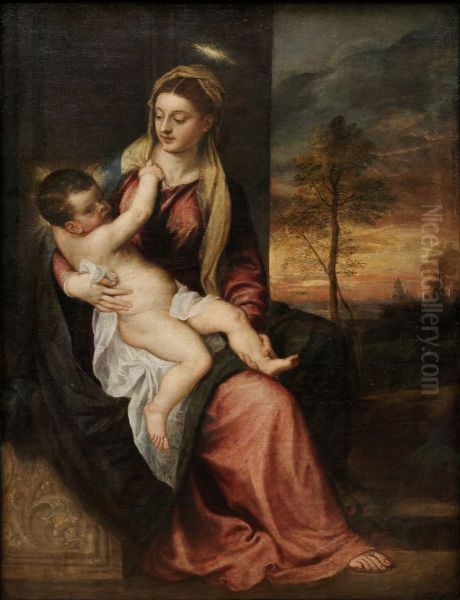 Madonna and Child in an Evening Landscape - view 1