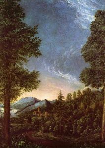 Donaulandschaft mit Schloss Worth by Albrecht Altdorfer