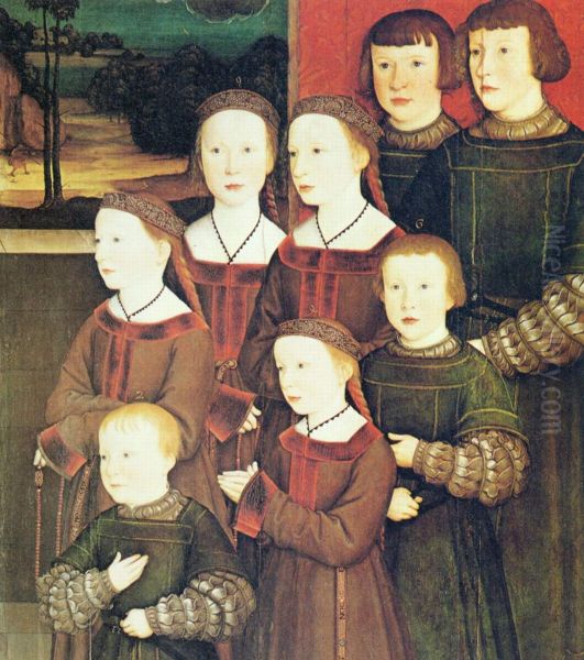 Konrad Rehlinger d. A. mit seinen acht Kindern, rechte Tafel: Die acht Kinder Konrad Rehlingers - view 1