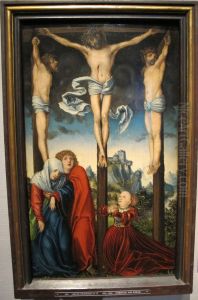 Christ Crucified between the Two Thieves / Calvary by Lucas Cranach the Elder