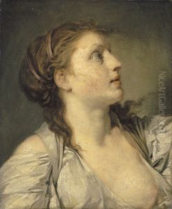 Tete de jeune fille by Jean-Baptiste Greuze