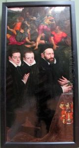 Antonio del Rio, Lord of Aertseleer, and His Two Sons by Willem Adriaensz Key