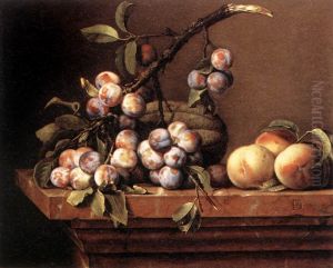 Plums and Peaches on a Table Plums and Peaches on a Table