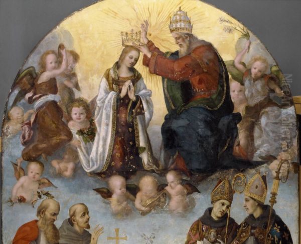 Coronation of Mary with Saints Jerome, Francis of Assisi, Bonaventura and Louis of Toulouse - view 1