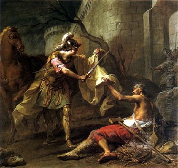 St. Martin dividing his cloak with a beggar - view 1