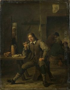 Smoker Leaning his Elbow on a Table