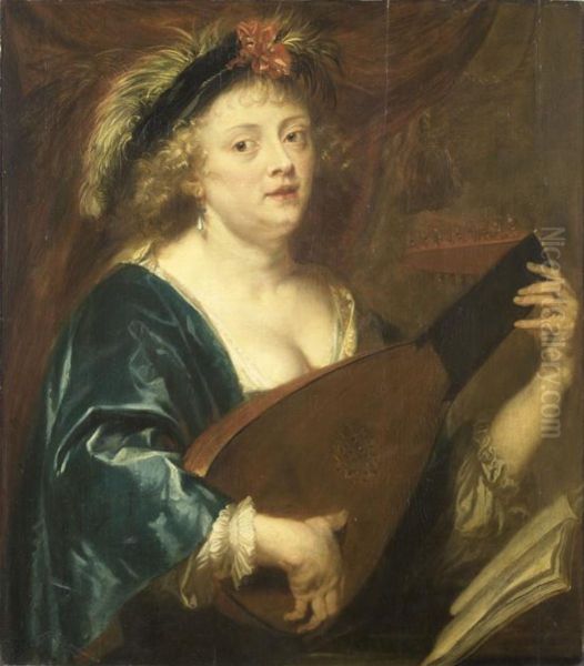 Femme jouant du luth - view 1