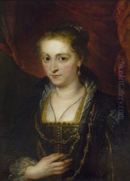 Portrait of a woman at bust length, formerly known as Portrait of Suzanne Fourment (eldest sister of the 2nd wife of Rubens) or Portrait of a member of the Boonen family - view 1