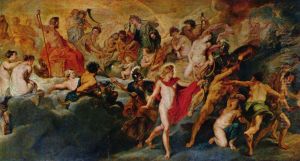 Gemaldezyklus fur Maria de' Medici, Konigin von Frankreich, Szene: Die Regierung der Konigin (Gotterat) by (studio of) Rubens, Peter Paul