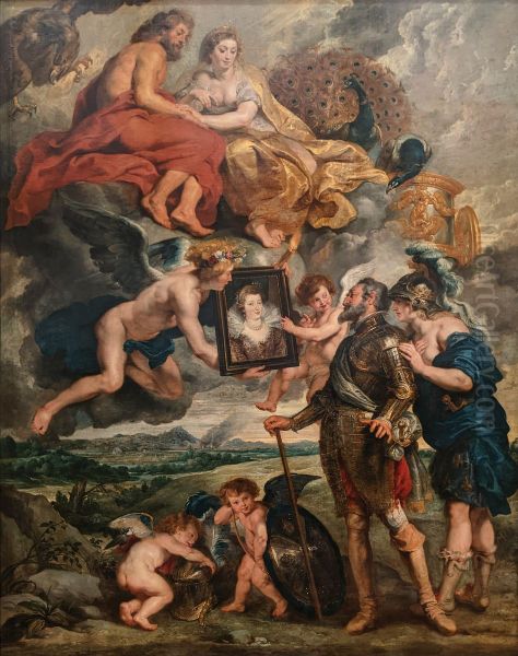 Minerva presents the portrait of Maria de' Medici to King Henry IV of France - view 1
