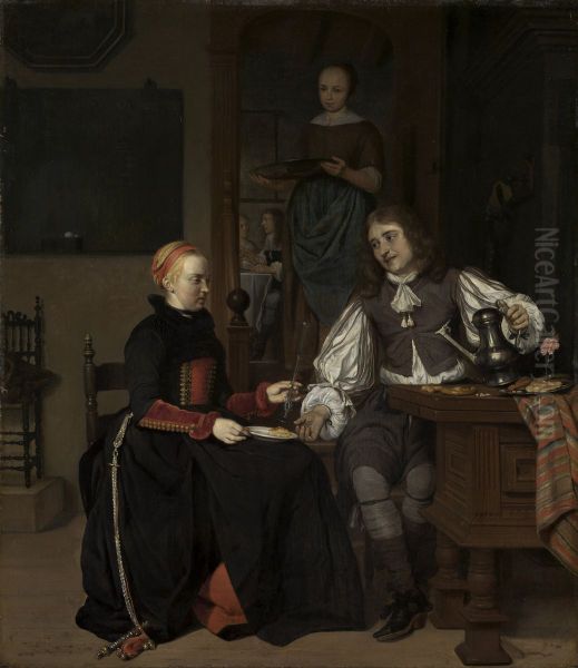 Young Couple at Breakfast - view 1