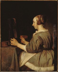 Girl at the Mirror by Gabriel Metsu