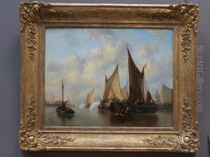 Marine: arrivee de hauts personnages dans un port hollandais du XVIIe siecle by Anthonie Waldorp