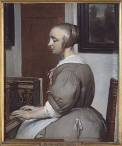 Woman at the virginal by Gabriel Metsu