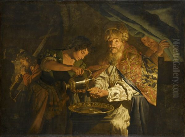 Pilate washing his hands in innocence - view 1