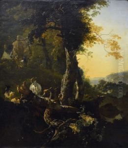 Landscape with Sunrise by Adam Pynacker
