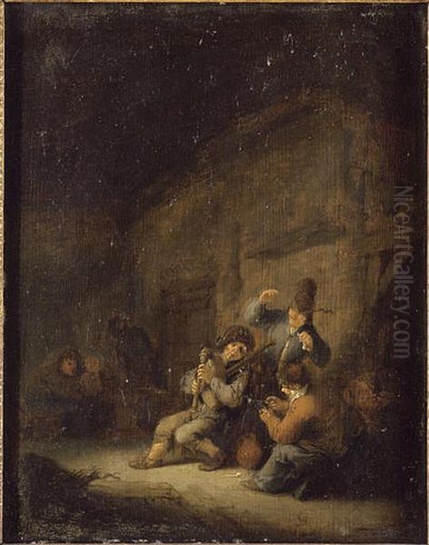 An Interior with a Bagpiper - view 1