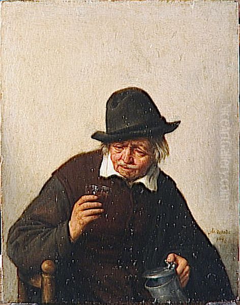 A Drinker with a Glass and Jug - view 1