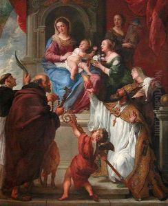 The Virgin and Child with the Saints Dominic, Anthony, Augustine, Monica, Dorothea, and Barbara The Virgin and Child with the Saints Dominic, Anthony, Augustine, Monica, Dorothea, and Barbara