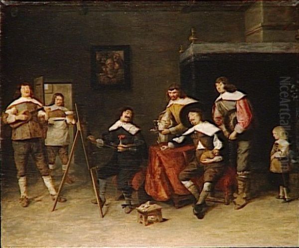 A Painter Painting a Portrait - view 1