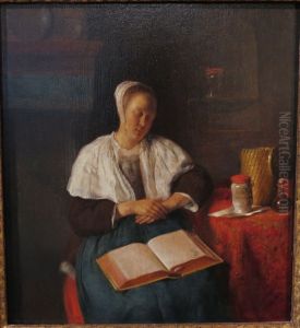 Sleeping woman with an open book in her lap