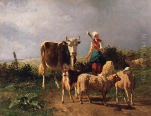Le petit troupeau by Constant Troyon