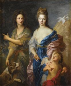 Portrait d'un couple en Venus et Paris by Francois de Troy