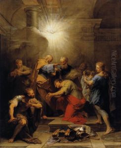 Ananias Restoring the Sight of St Paul by Jean Restout