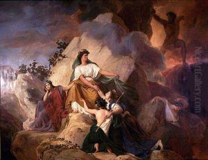 Cybele protects from Vesuvius the towns of Stabiae, Herculaneum, Pompeii and Resina