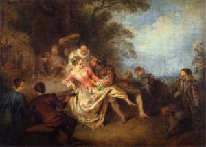 Gathering of Actors of the Comedie-Italienne in a Park by Jean-Baptiste Pater