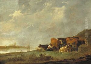 De melkmeid aan de oever van de Oude Maas by Aelbert Cuyp