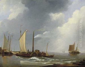 De veerstoomboot bij de Moerdijk De veerstoomboot bij de Moerdijk
