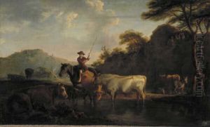 De zilvergrijze stier by Constant Troyon